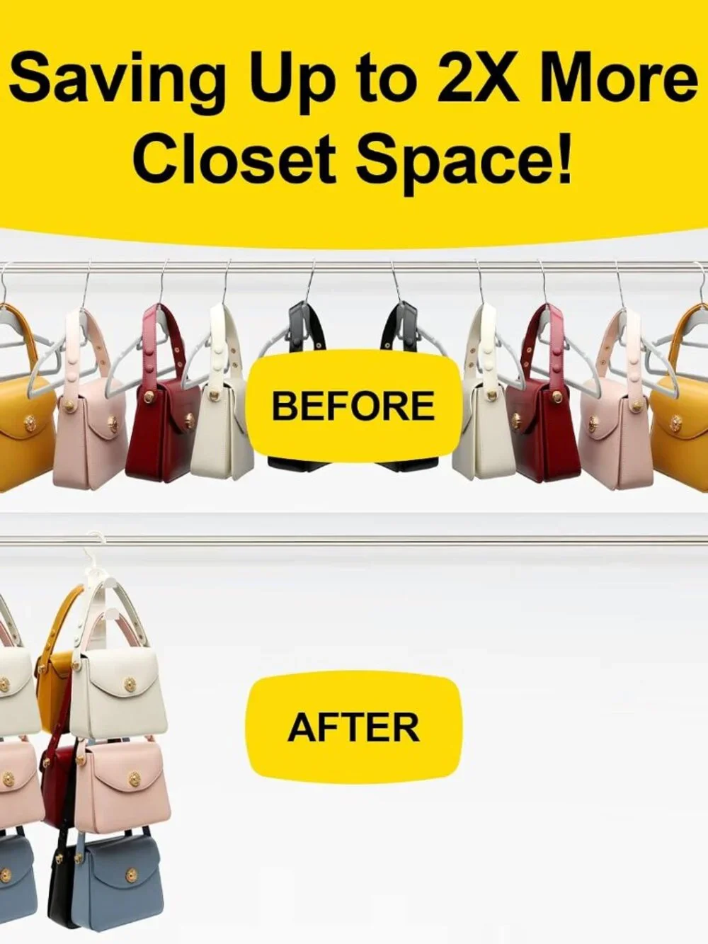 NEW 2pc Pack Purse Hanger Organizer